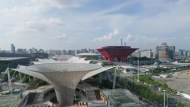 上海世博园中华艺术宫航拍视频的预览图
